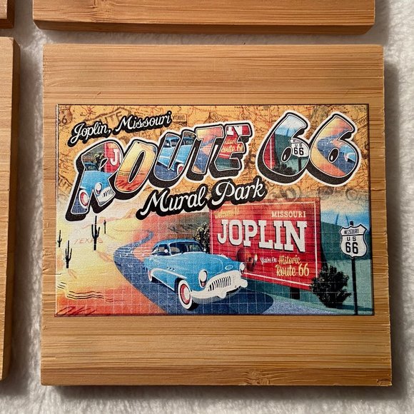 NWT Joplin Missouri Route 66 Set of Wooden Coasters - Picture 8 of 16